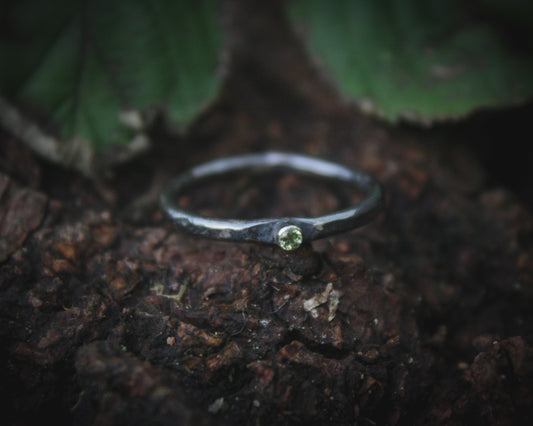 Peridot stacker ring. Various sizes.