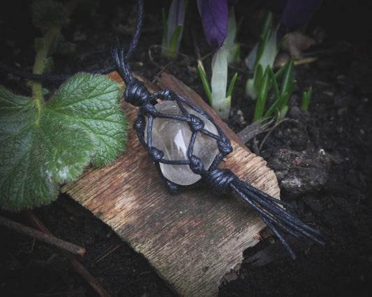 Smokey Quartz crystal necklace.