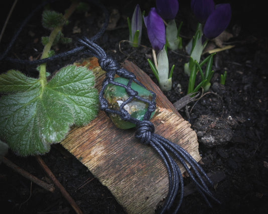 Chrysoprase crystal necklace