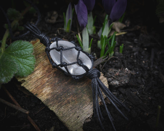 Quartz crystal necklace.